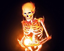 Обои Skeleton On Fire 220x176