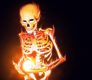Kostenloses Skeleton On Fire Wallpaper für iPad Air