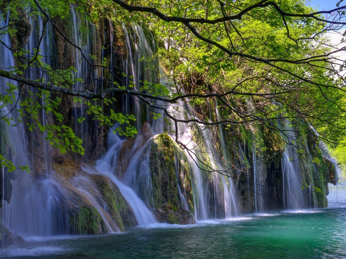 Fondo de pantalla Waterfalls in National park Plitvice 1152x864