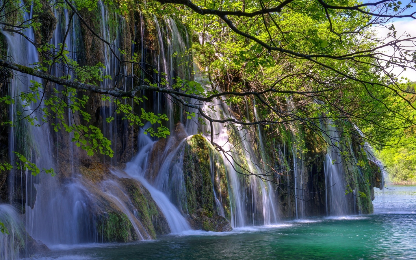 Обои Waterfalls in National park Plitvice 1440x900