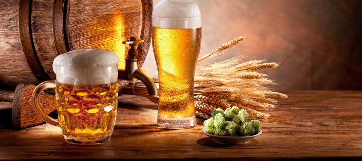 Beer and Hop wallpaper 720x320