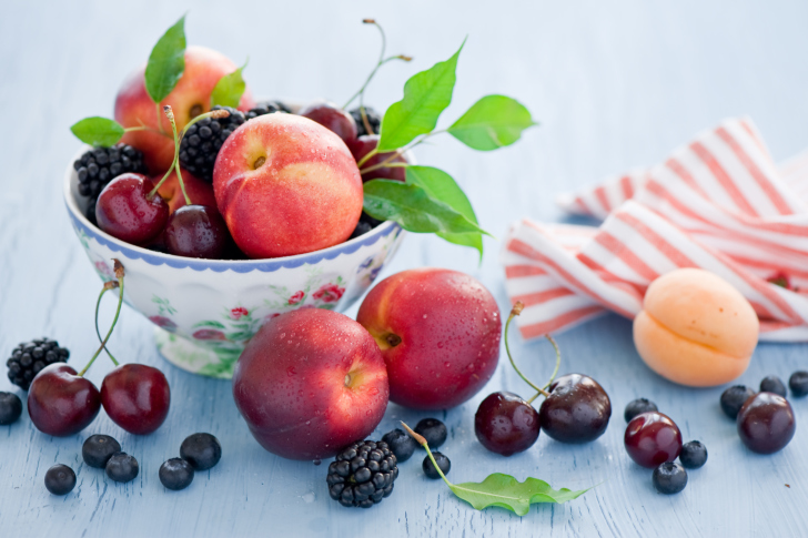 Plate Of Fruit And Berries wallpaper