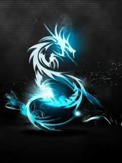 Fondo de pantalla Blue Dragon Symbol 240x320