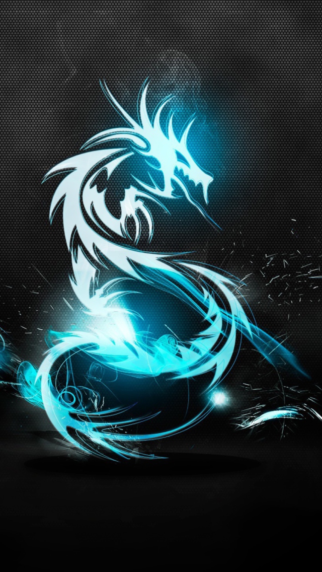 Das Blue Dragon Symbol Wallpaper 640x1136