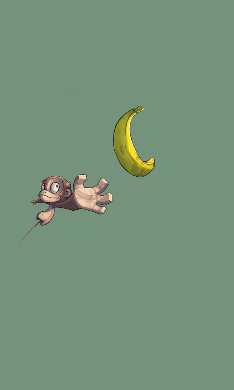 Monkey Wants Banana wallpaper 768x1280