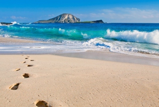 Footsteps To Ocean Wallpaper for Android, iPhone and iPad