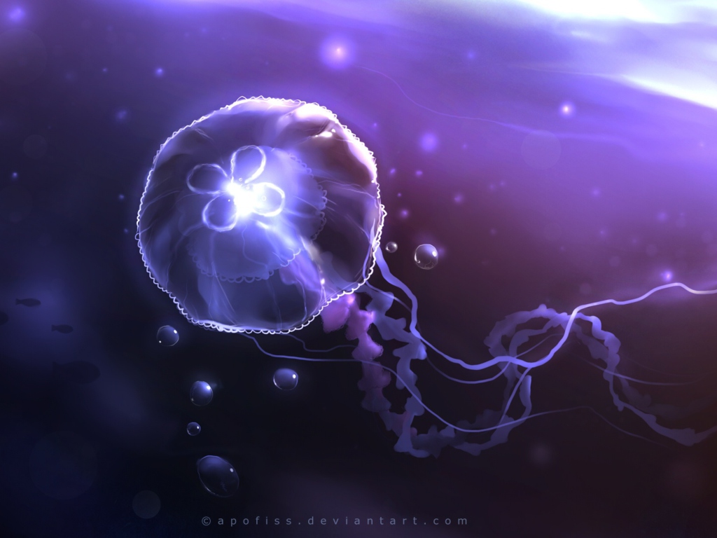 Screenshot №1 pro téma Underwater Jellyfish 1024x768