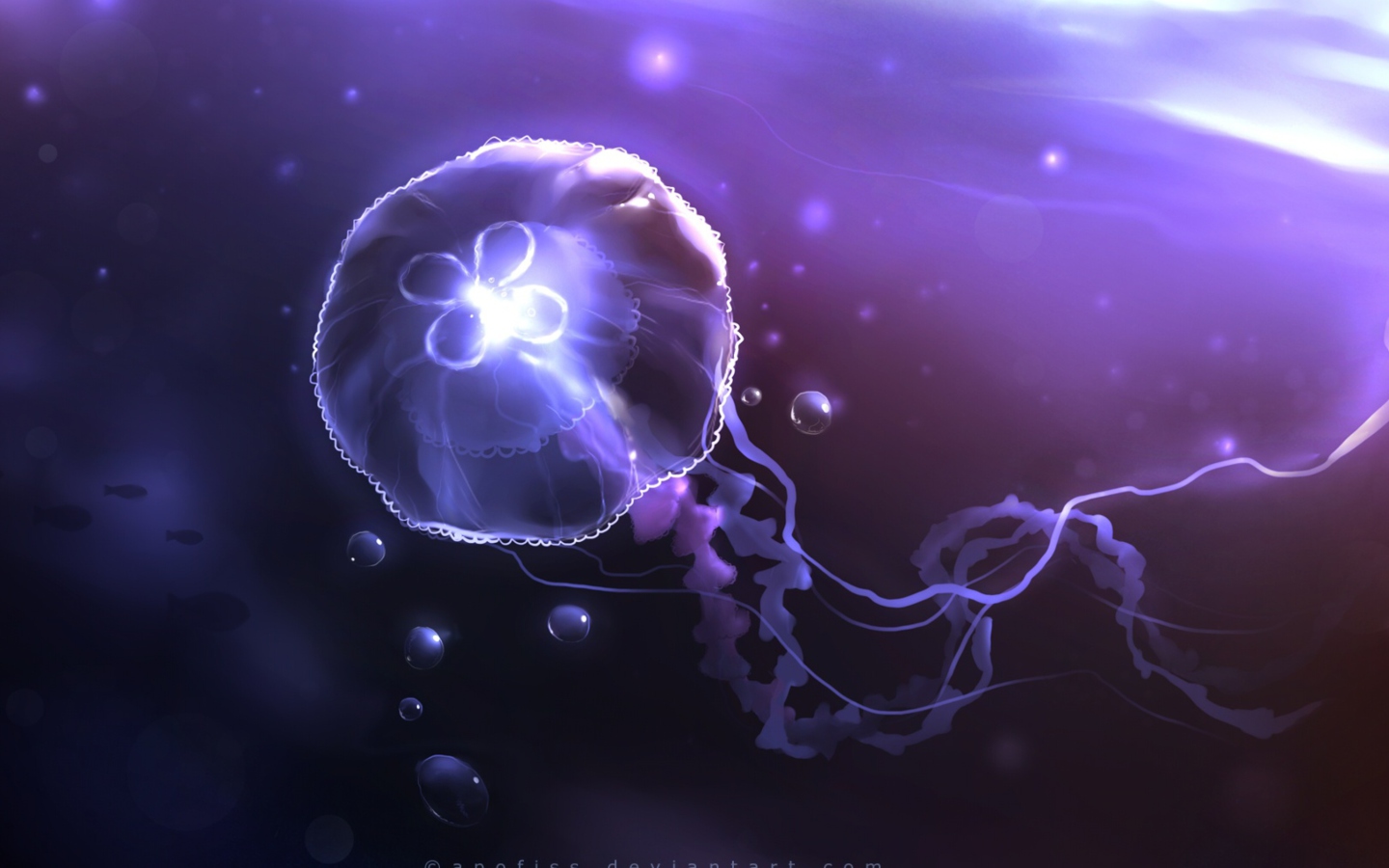 Screenshot №1 pro téma Underwater Jellyfish 1440x900