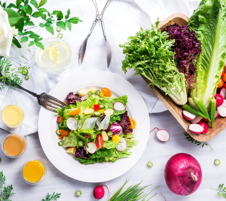 Das Vegetable Salad Wallpaper 960x854
