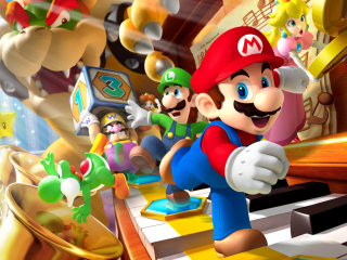 Das Mario Party - Super Mario Wallpaper 320x240
