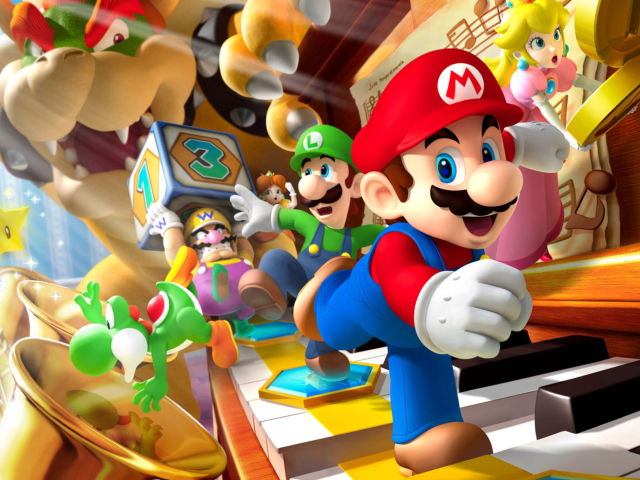 Das Mario Party - Super Mario Wallpaper 640x480