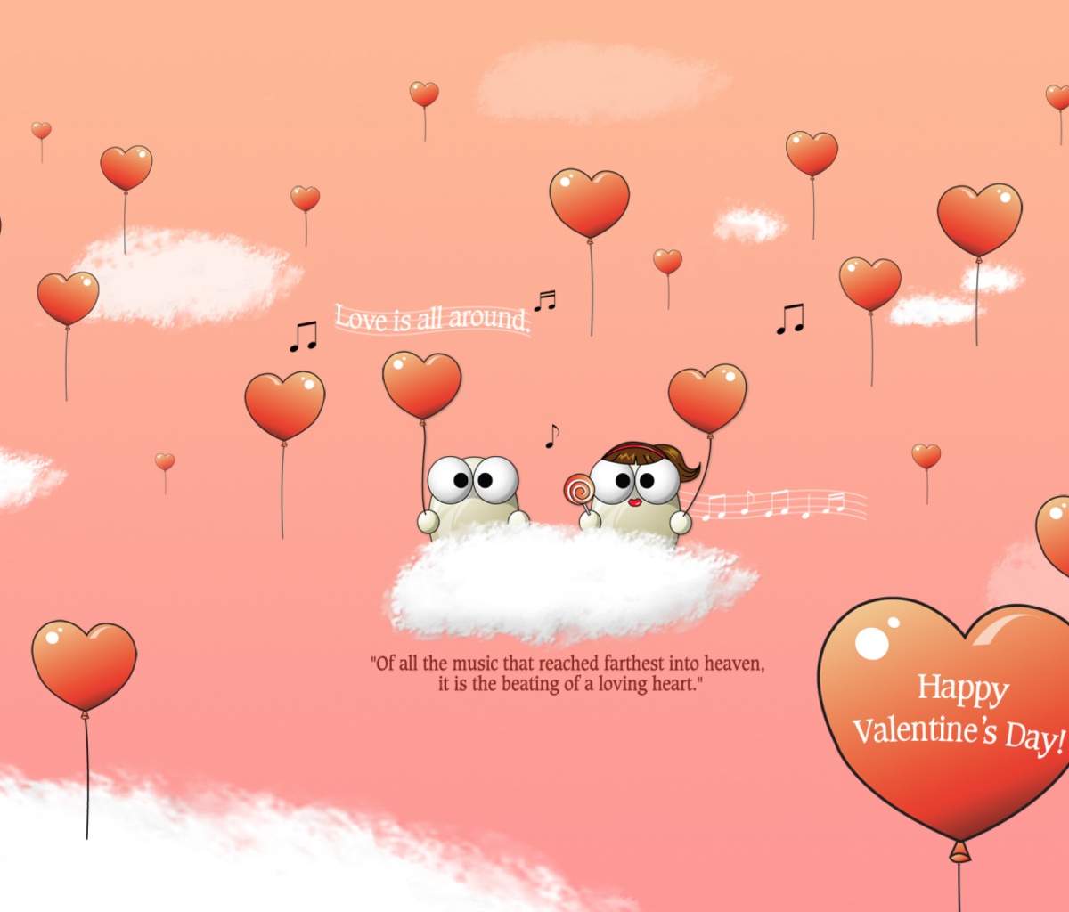 Das Saint Valentines Day Music Wallpaper 1200x1024