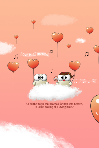 Das Saint Valentines Day Music Wallpaper 320x480