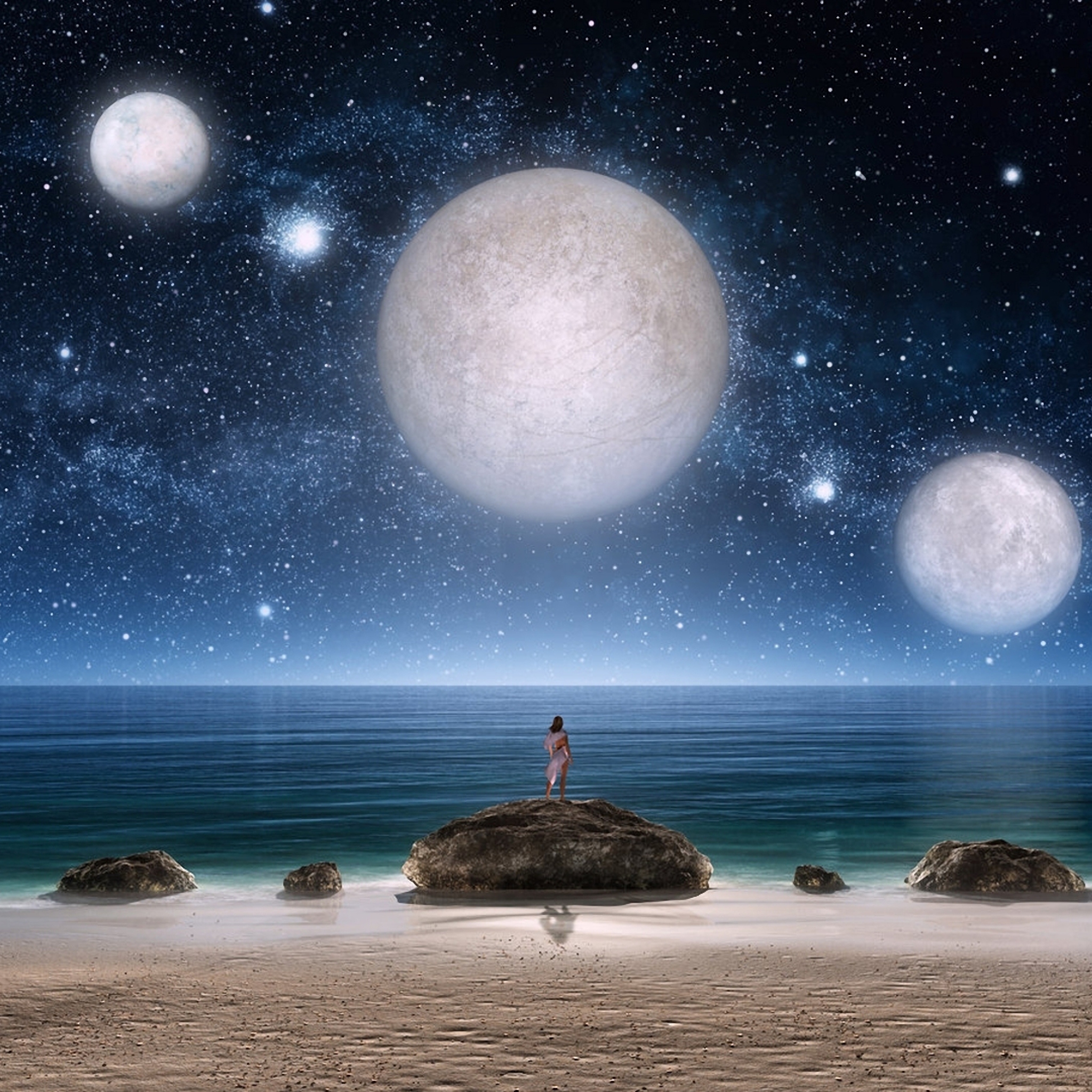 Fondo de pantalla Fantasy Night Scene 2048x2048