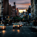 Das New York City Streets At Sunset Wallpaper 128x128