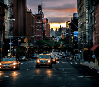 Обои New York City Streets At Sunset для iPad mini