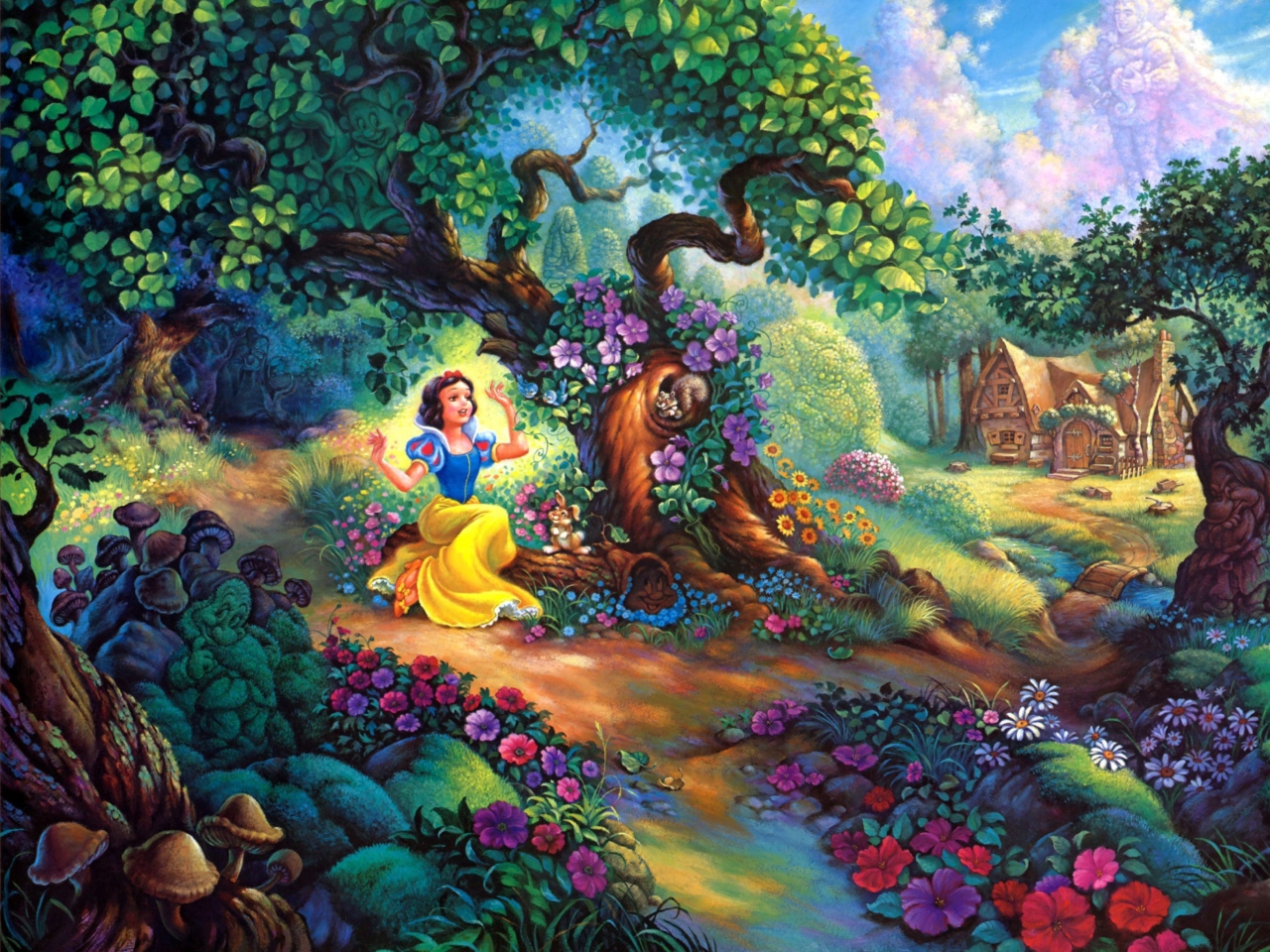Das Snow White In Magical Forest Wallpaper 1280x960
