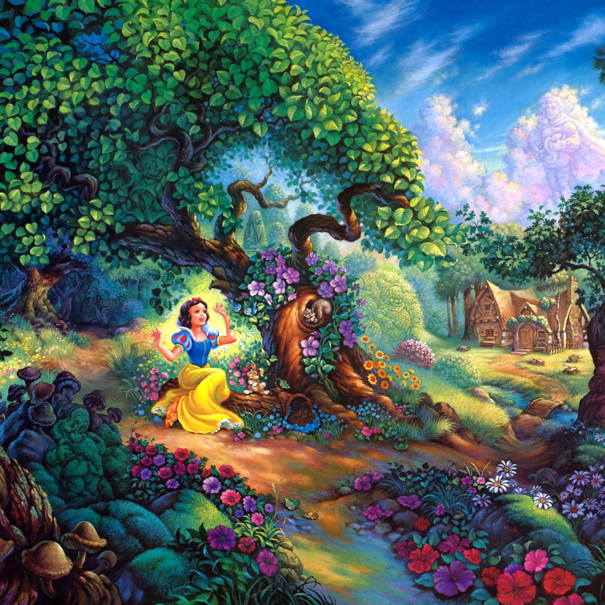 Das Snow White In Magical Forest Wallpaper 2048x2048