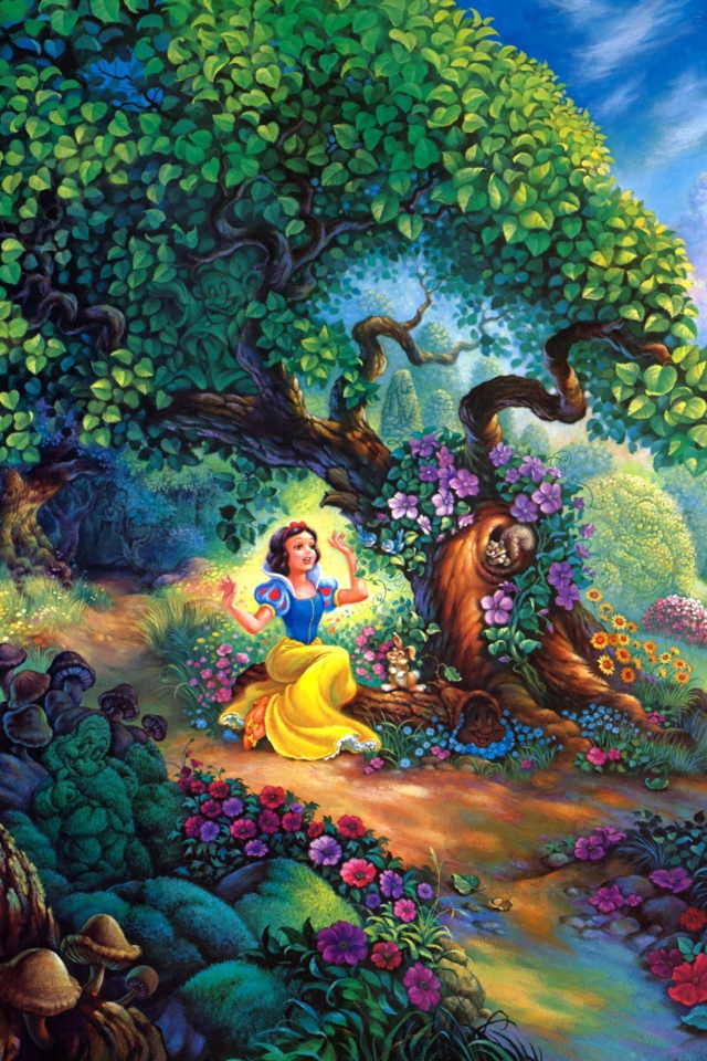 Обои Snow White In Magical Forest 640x960