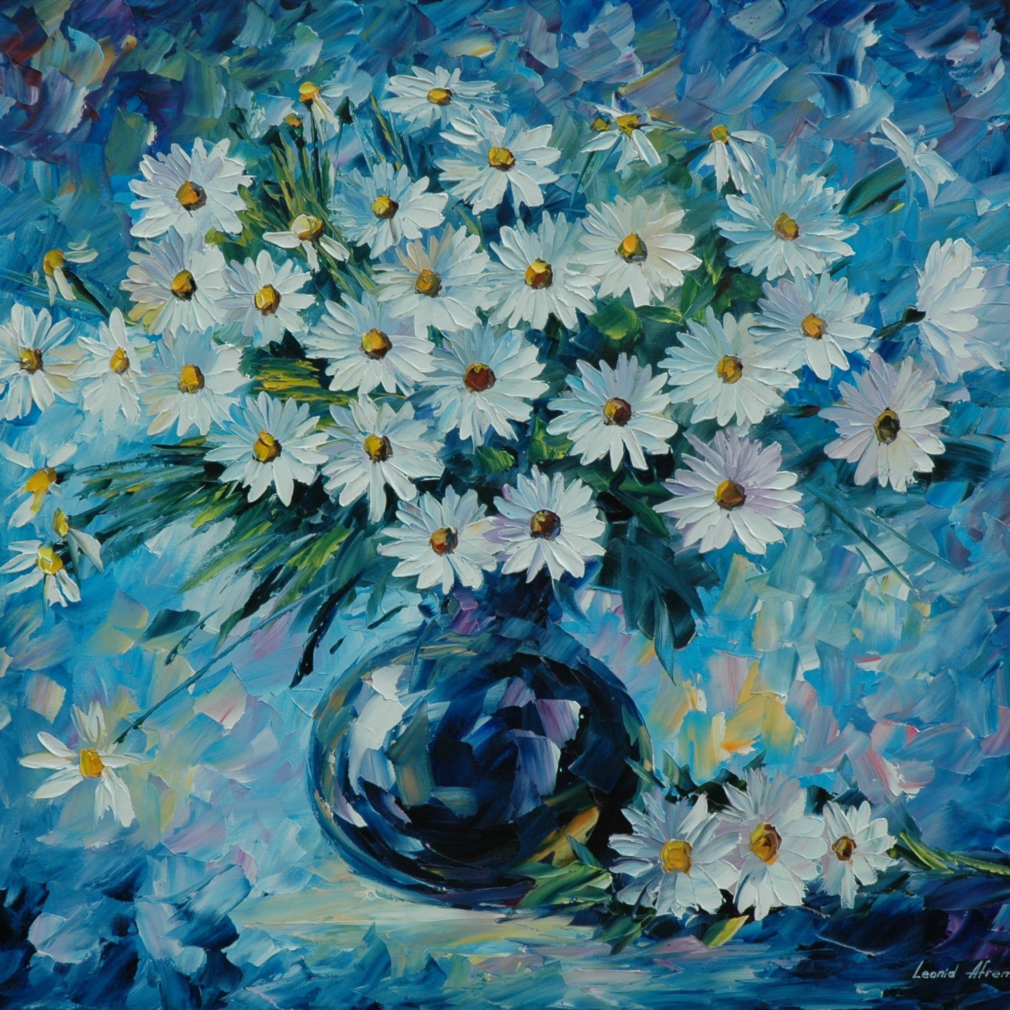 Обои Daisy Bouquet Painting 2048x2048