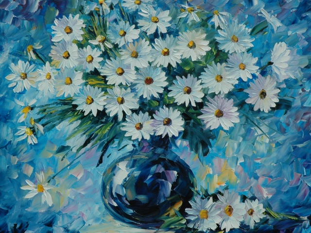 Daisy Bouquet Painting wallpaper 640x480