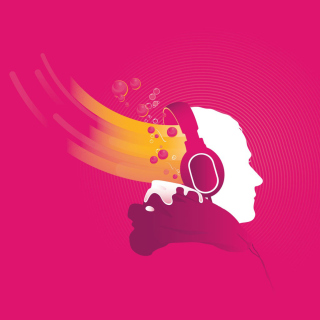 Kostenloses Pink Enjoying Music Wallpaper für iPad 2