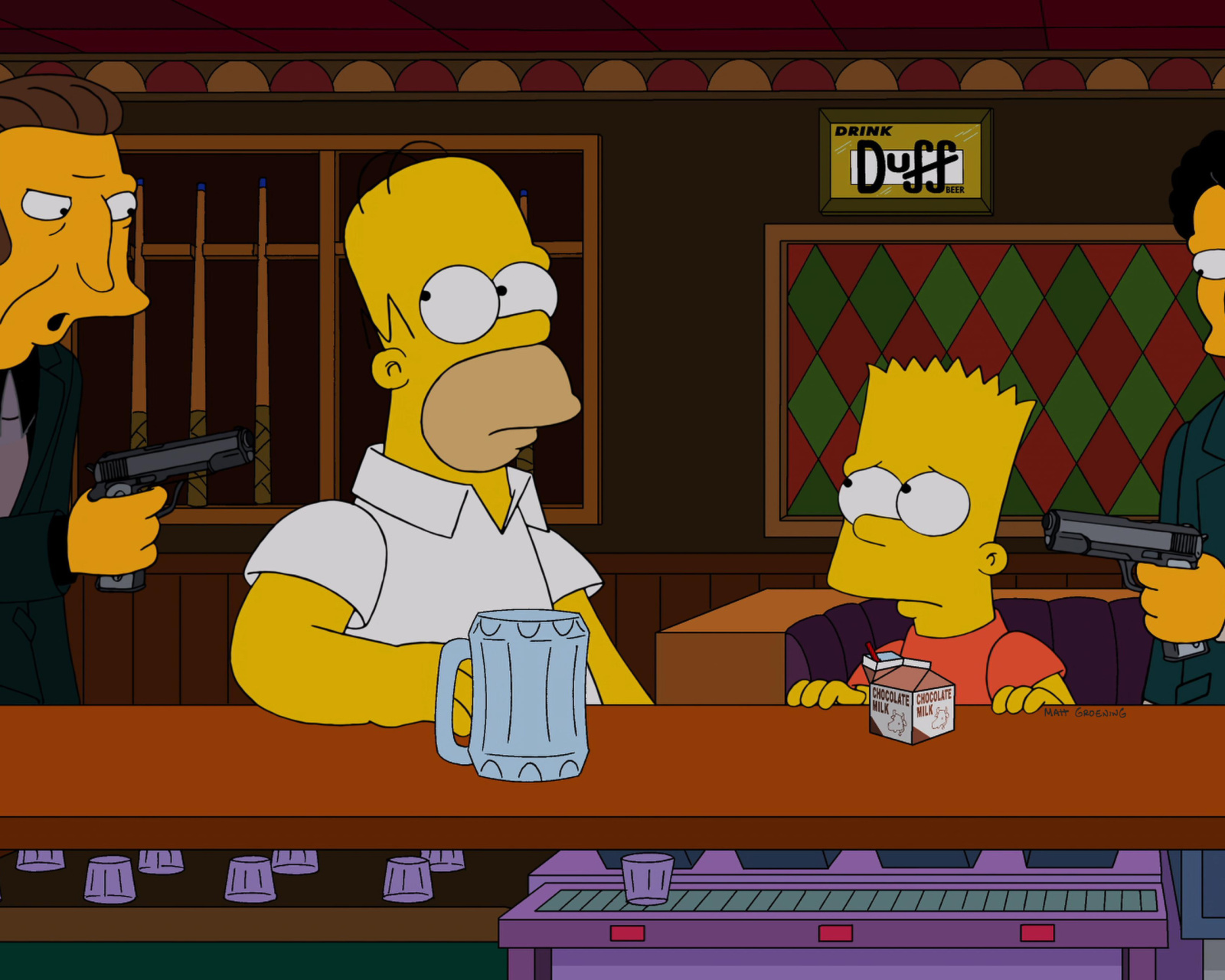 Fondo de pantalla The Simpsons in Bar 1600x1280