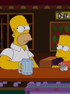 The Simpsons in Bar wallpaper 240x320