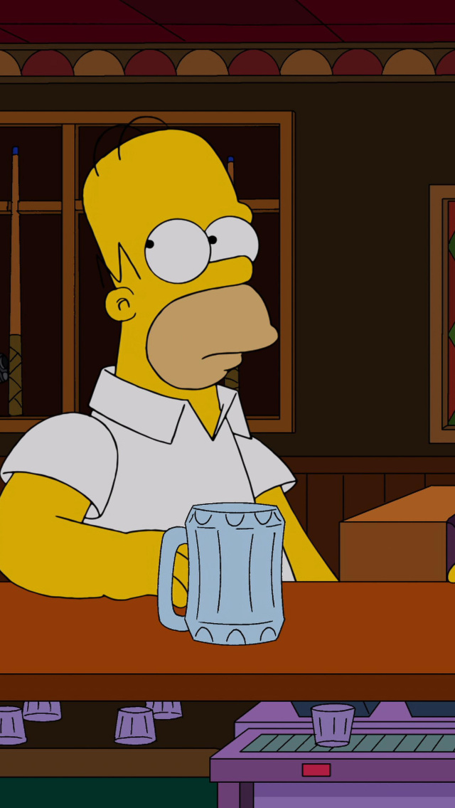 Fondo de pantalla The Simpsons in Bar 640x1136