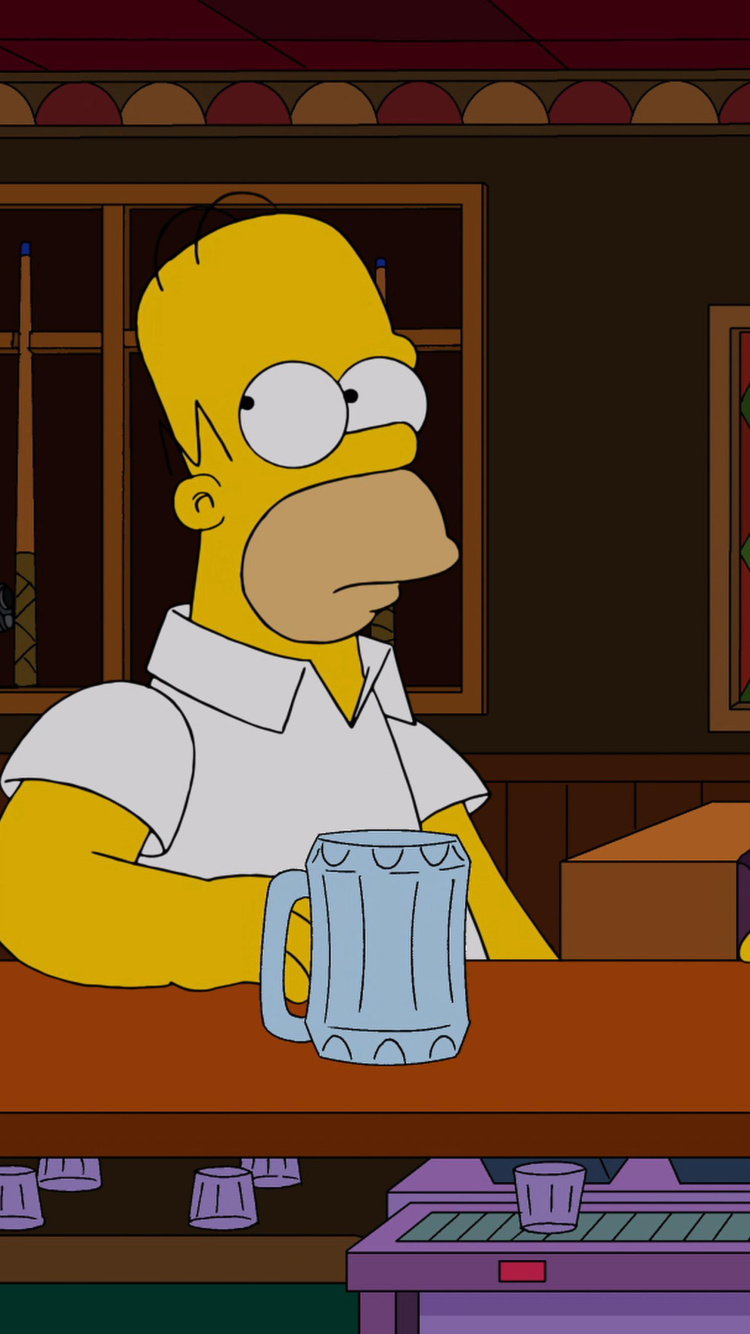 The Simpsons in Bar wallpaper 750x1334