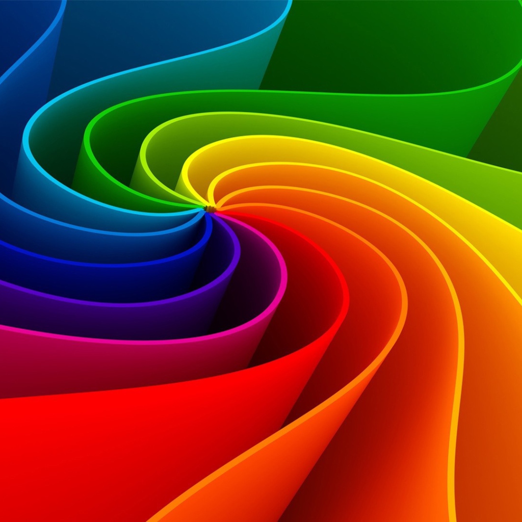 Обои Swirling Rainbow 1024x1024