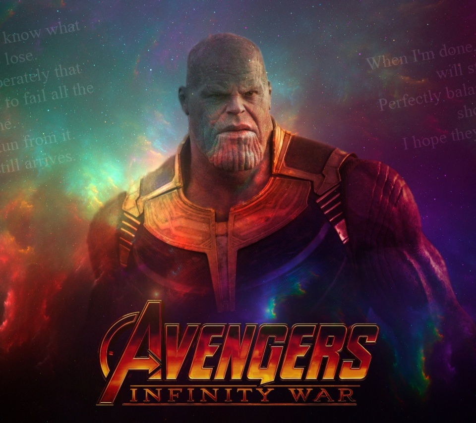 Fondo de pantalla Avengers Infinity War Thanos 960x854