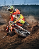 Fondo de pantalla Moto Race 128x160