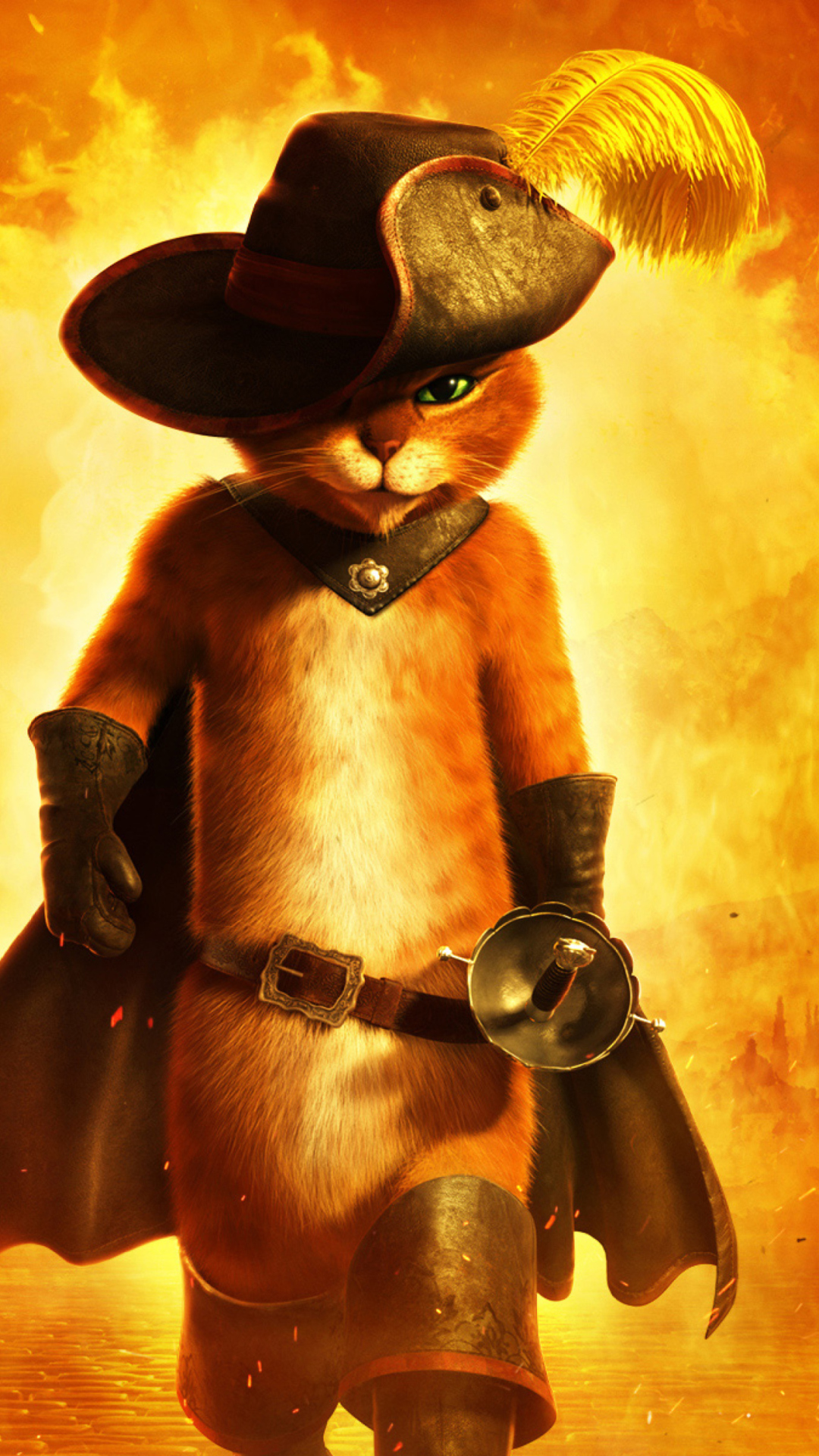 Обои Puss In Boots 1080x1920