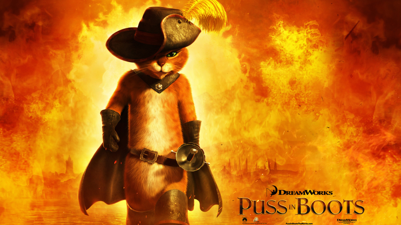 Обои Puss In Boots 1366x768