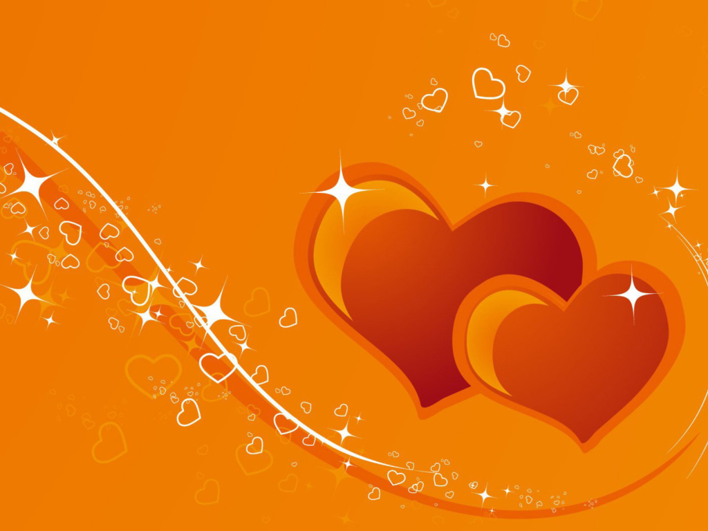 Screenshot №1 pro téma Orange Hearts 1024x768