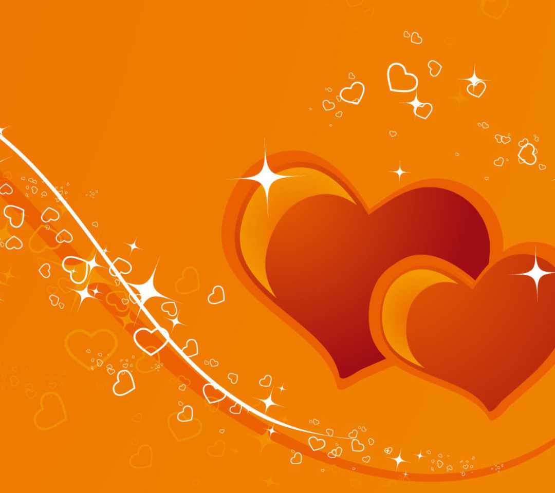 Обои Orange Hearts 1080x960