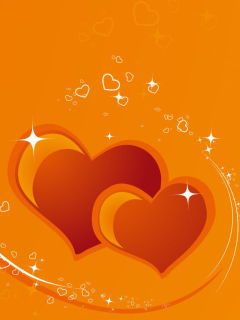 Fondo de pantalla Orange Hearts 240x320