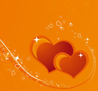 Kostenloses Orange Hearts Wallpaper für 208x208