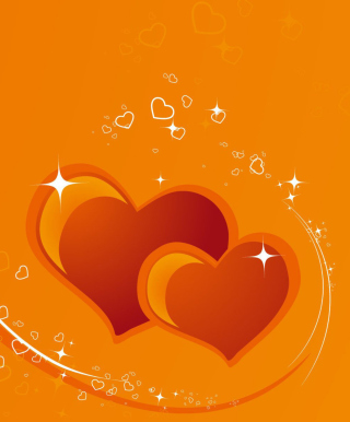 Orange Hearts - Obrázkek zdarma pro 128x160