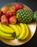 Обои Fruits, pineapple, banana, apples 128x160