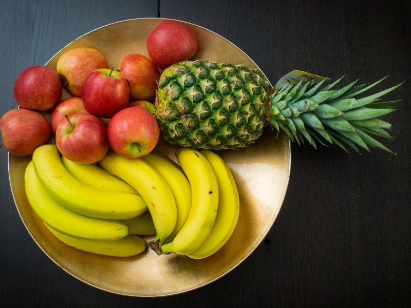 Fruits, pineapple, banana, apples screenshot #1 800x600