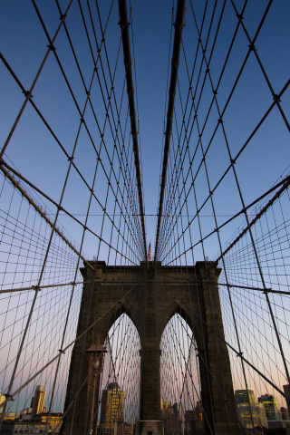 New York, Brooklyn Bridge wallpaper 320x480