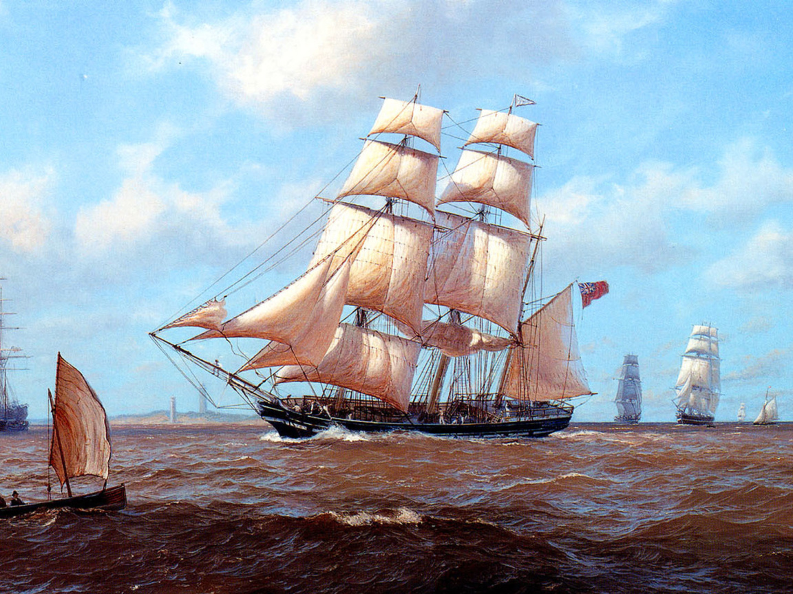 Обои John Steven Dews Marine Painting 1152x864