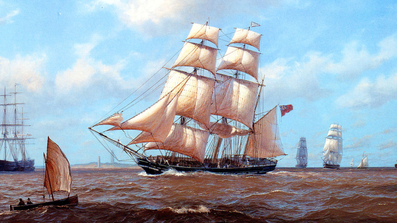 Обои John Steven Dews Marine Painting 1280x720