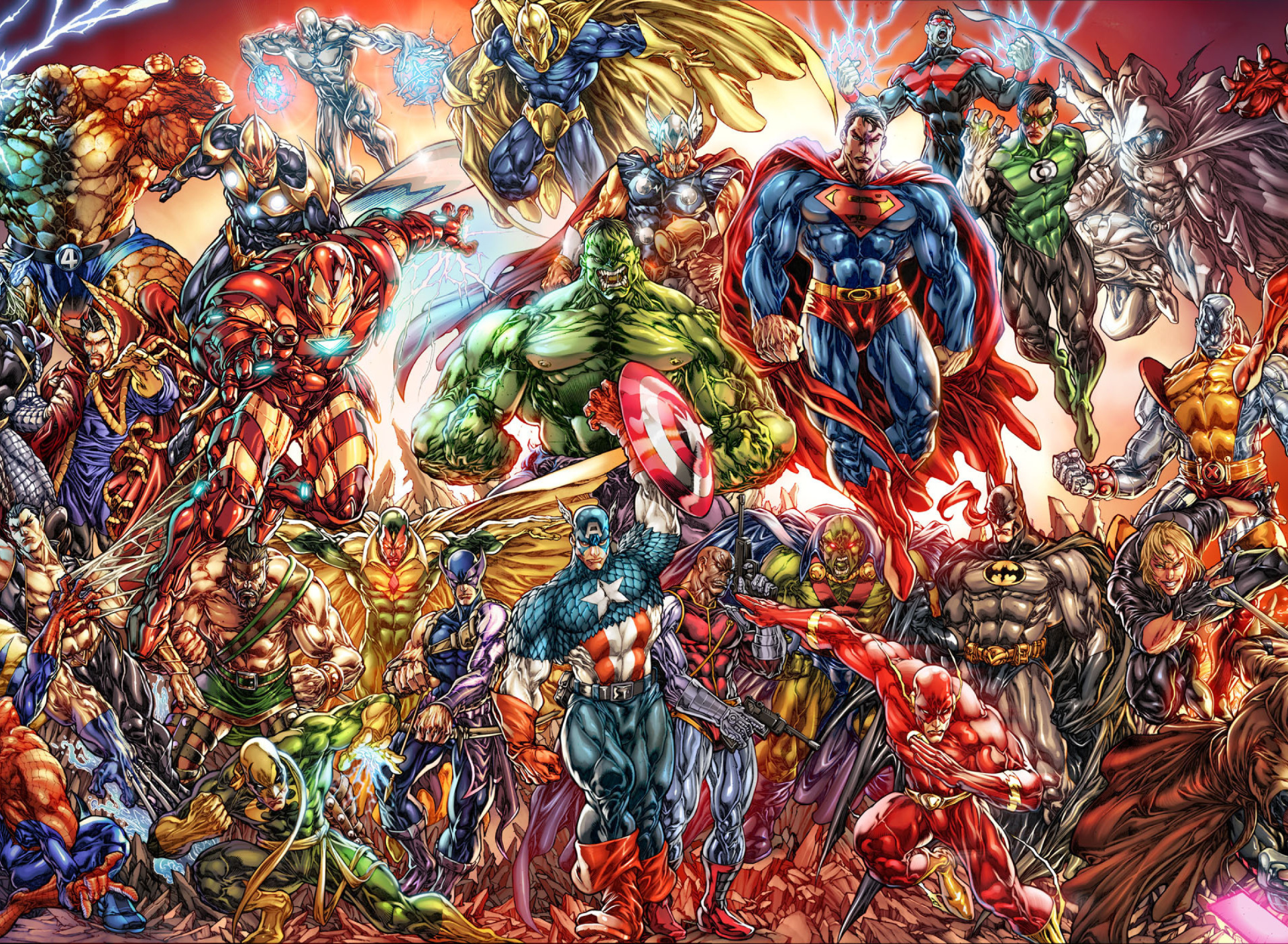 Das DC Universe and Marvel Comics Wallpaper 1920x1408