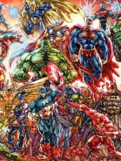 Das DC Universe and Marvel Comics Wallpaper 240x320