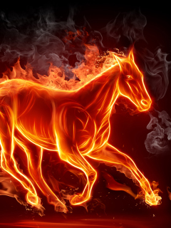 Fondo de pantalla Fire Horse 240x320