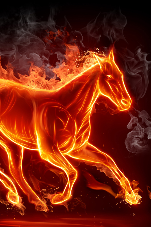 Fondo de pantalla Fire Horse 640x960