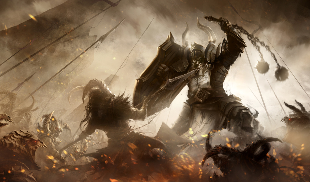 Обои Diablo III battle of knights 1024x600
